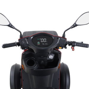Digitale cockpit en stuur van 3-persoons scootmobiel